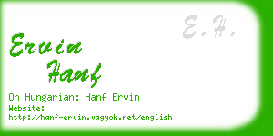 ervin hanf business card